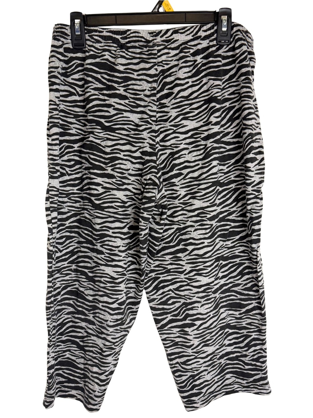 3/$20 Women's Black & Gray Zebra Print Lightweight Capri Pants - Picture 2 of 3